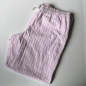 VICTORIA’S SECRET Pink & White Striped Pajama Bottoms